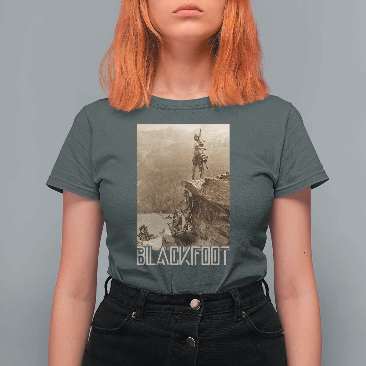 Blackfoot Native American Indians At Glacier National Park T Shirt For Women
