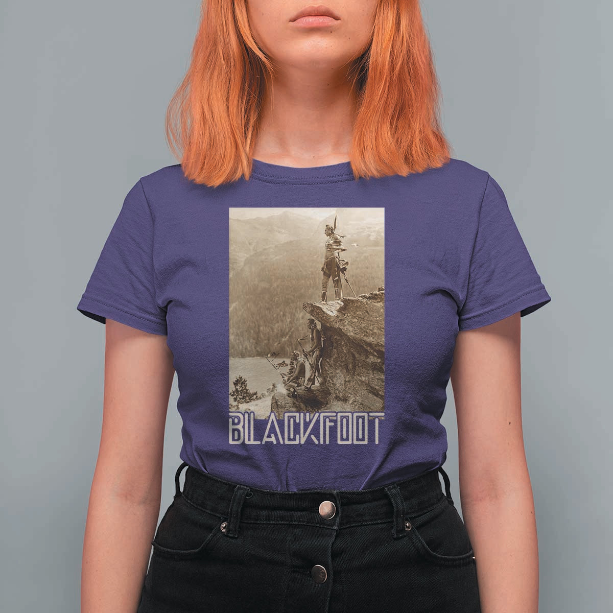 Blackfoot Native American Indians At Glacier National Park T Shirt For Women