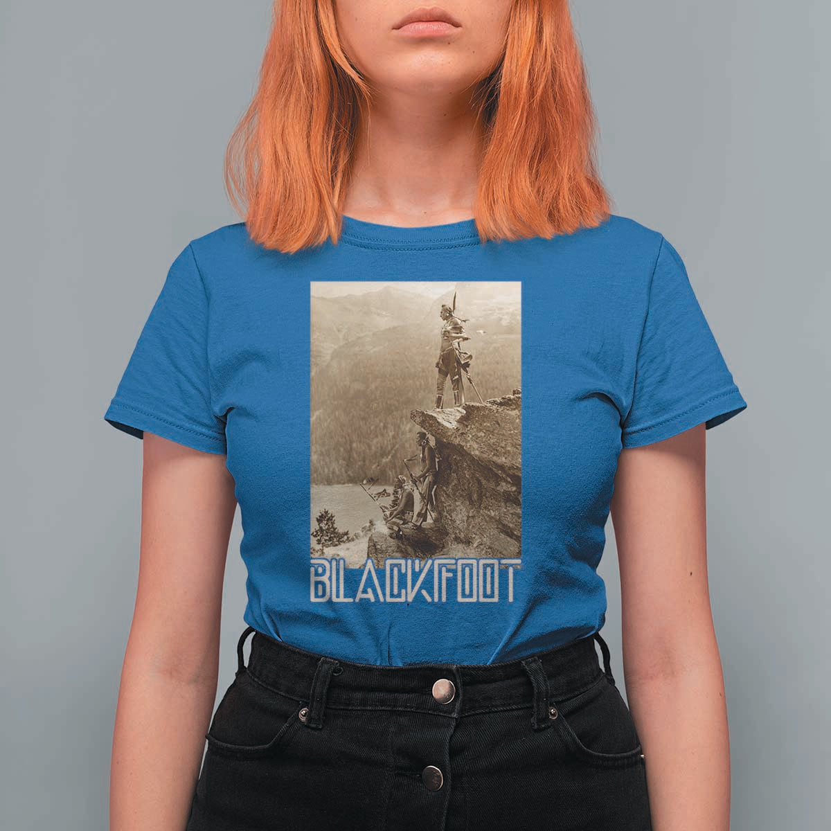 Blackfoot Native American Indians At Glacier National Park T Shirt For Women