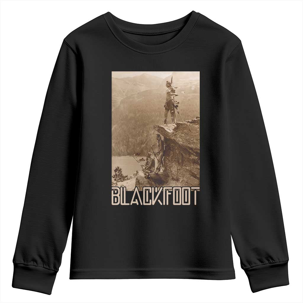 Blackfoot Native American Indians At Glacier National Park Youth Sweatshirt