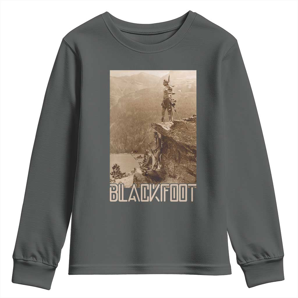 Blackfoot Native American Indians At Glacier National Park Youth Sweatshirt