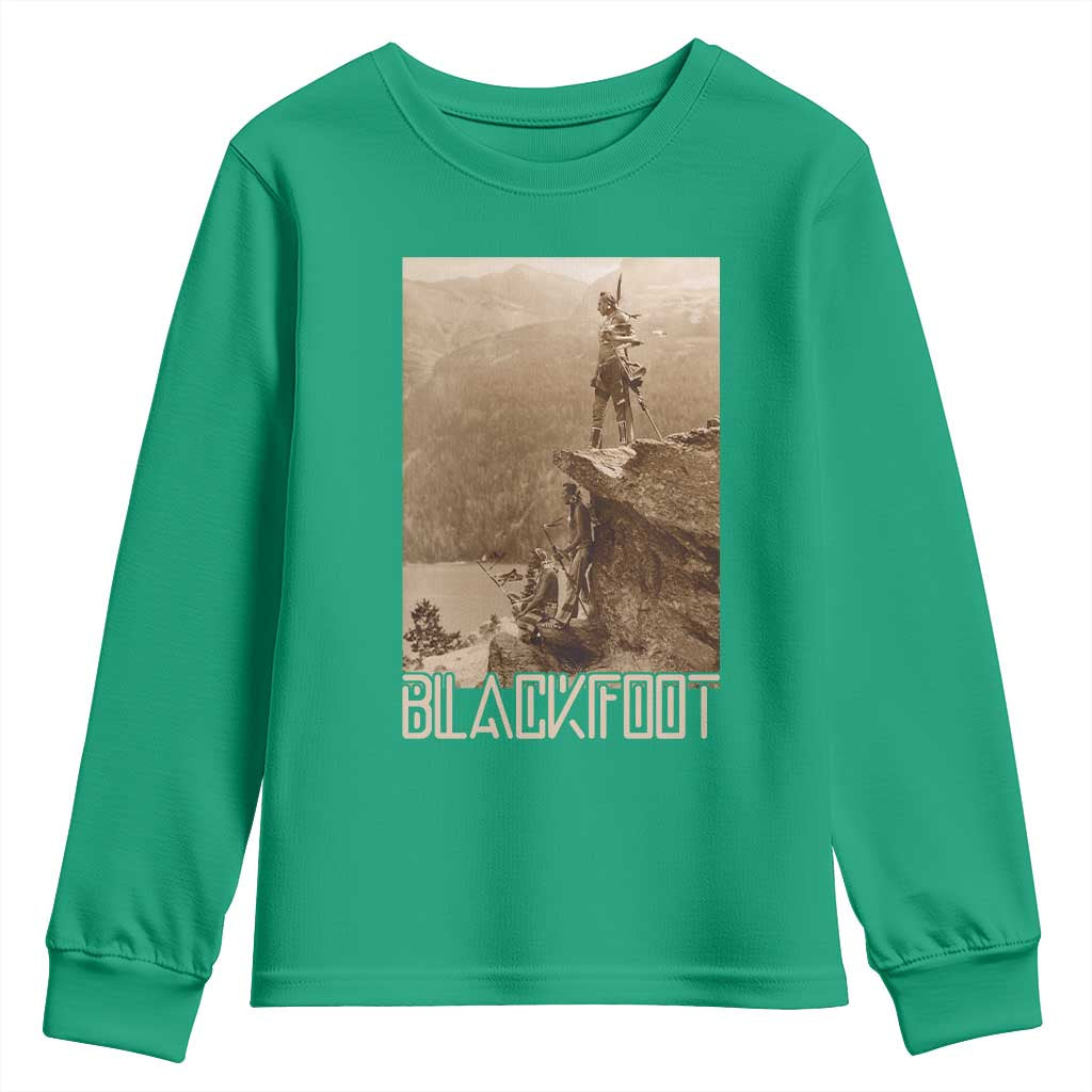 Blackfoot Native American Indians At Glacier National Park Youth Sweatshirt