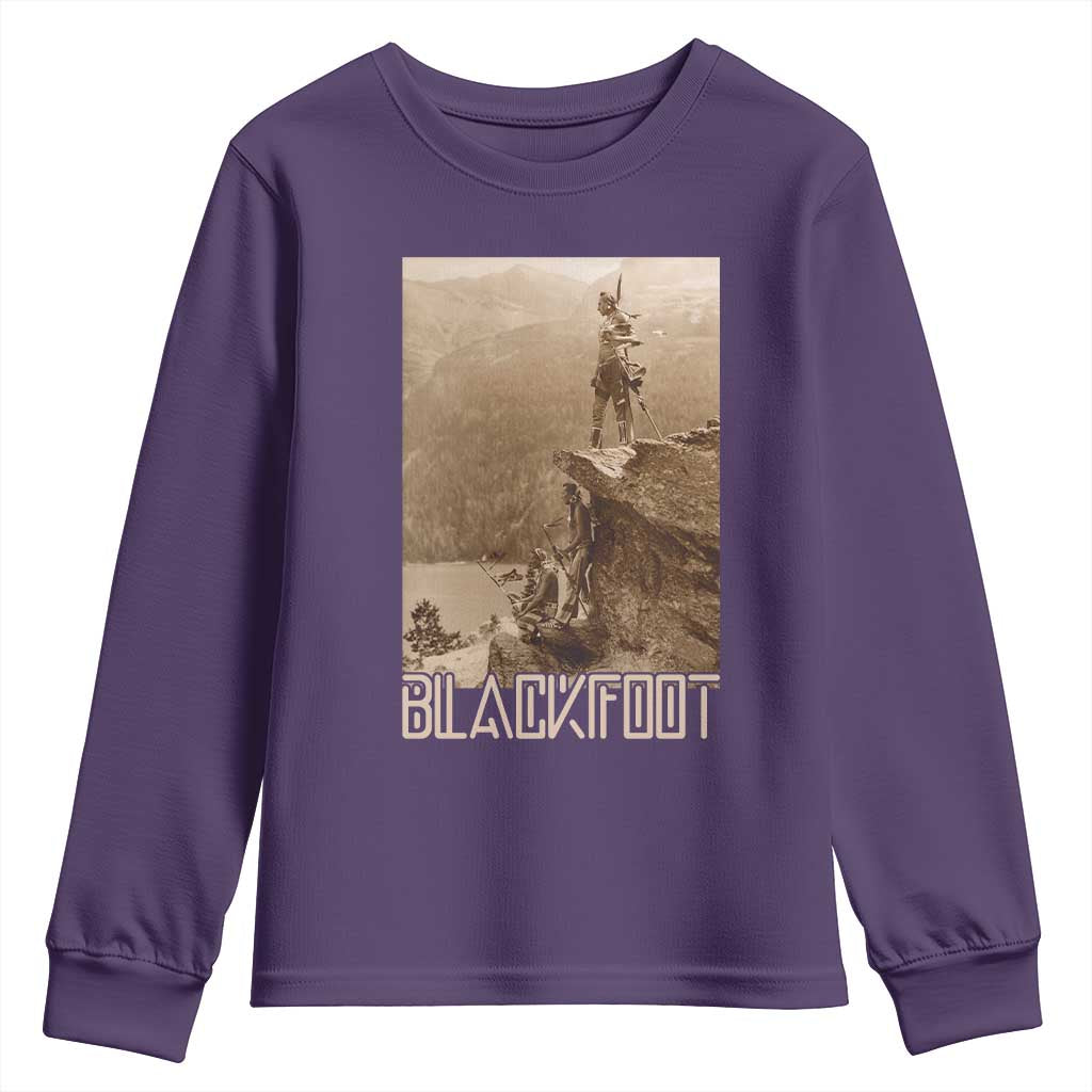 Blackfoot Native American Indians At Glacier National Park Youth Sweatshirt