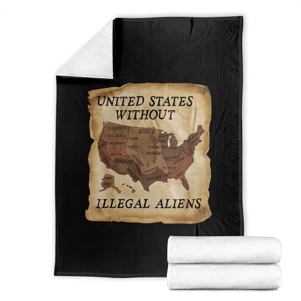United States Without Illegal Aliens Throw Blanket Native Land Map