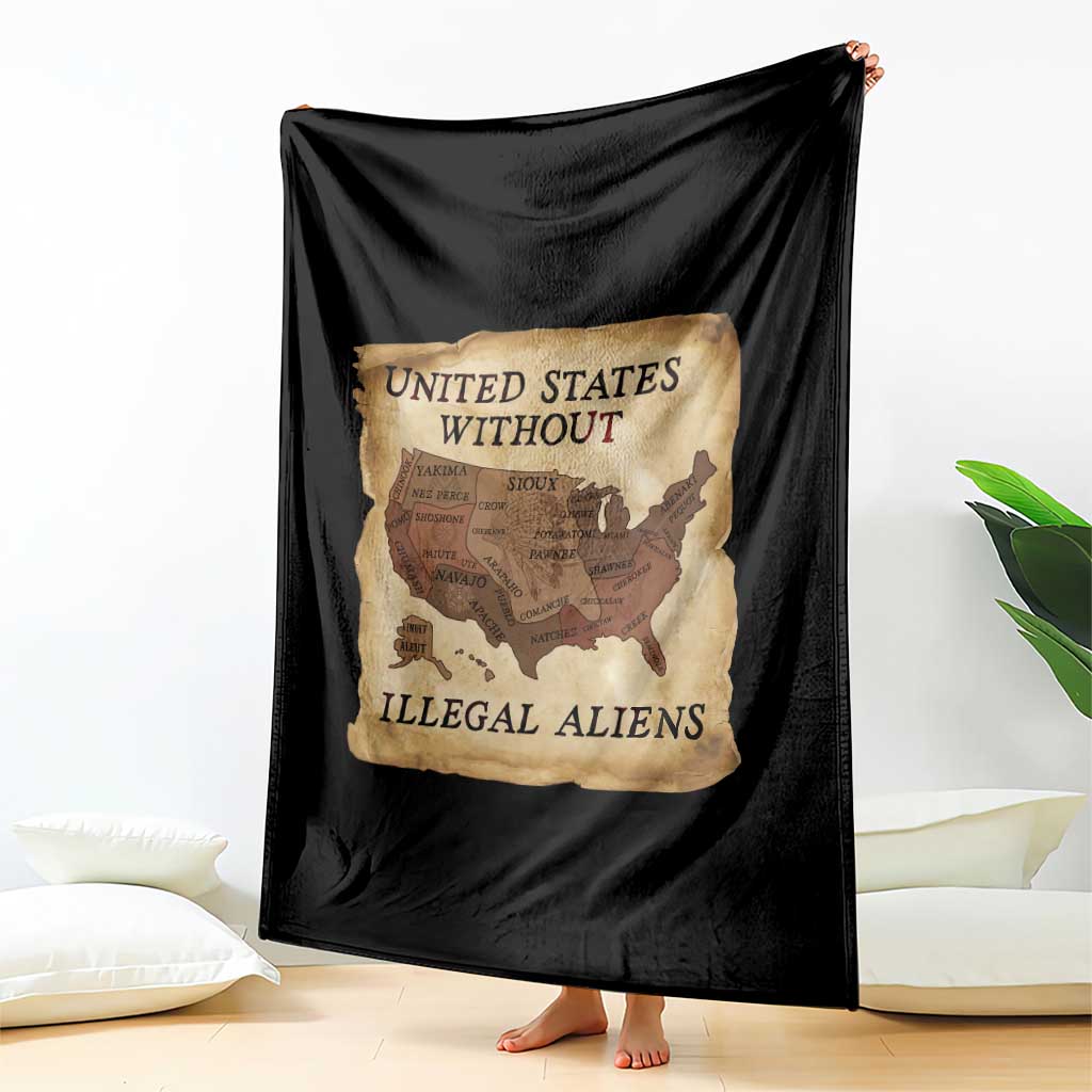 United States Without Illegal Aliens Throw Blanket Native Land Map