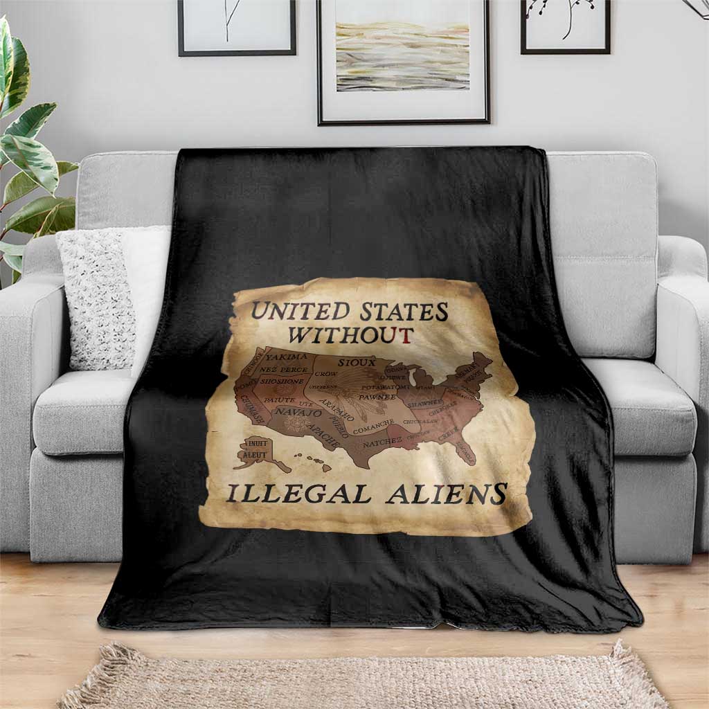 United States Without Illegal Aliens Throw Blanket Native Land Map