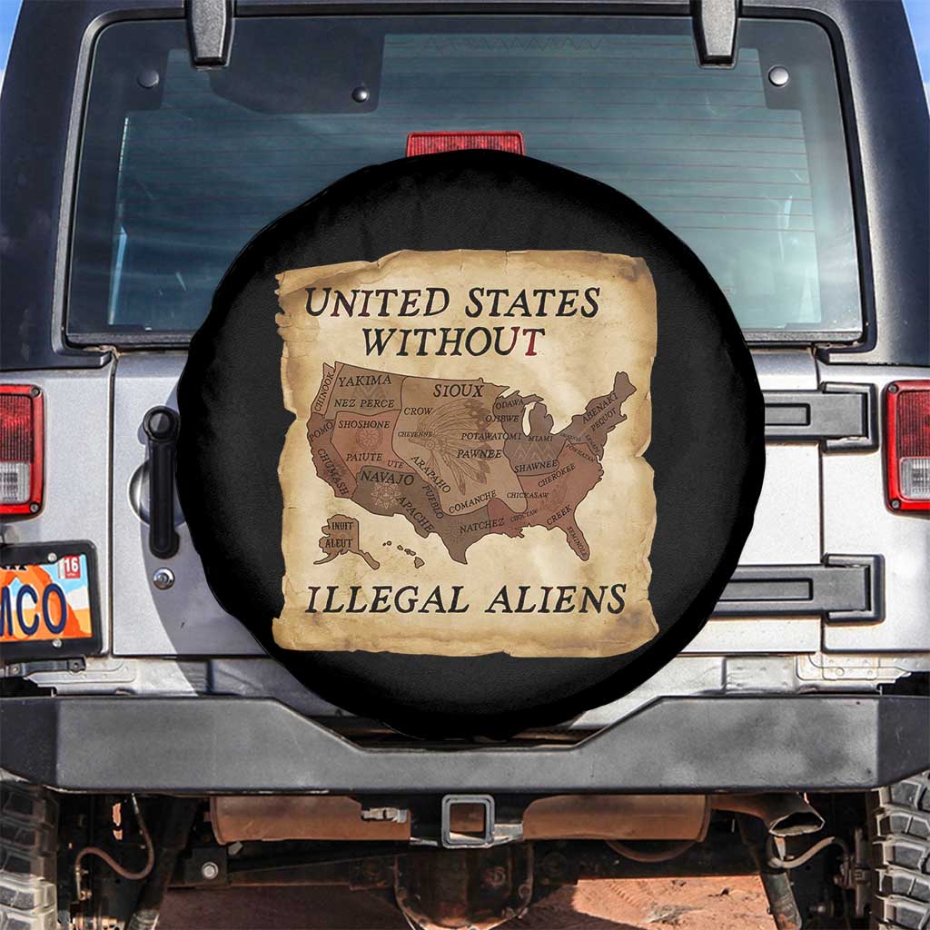 United States Without Illegal Aliens Spare Tire Cover Native Land Map