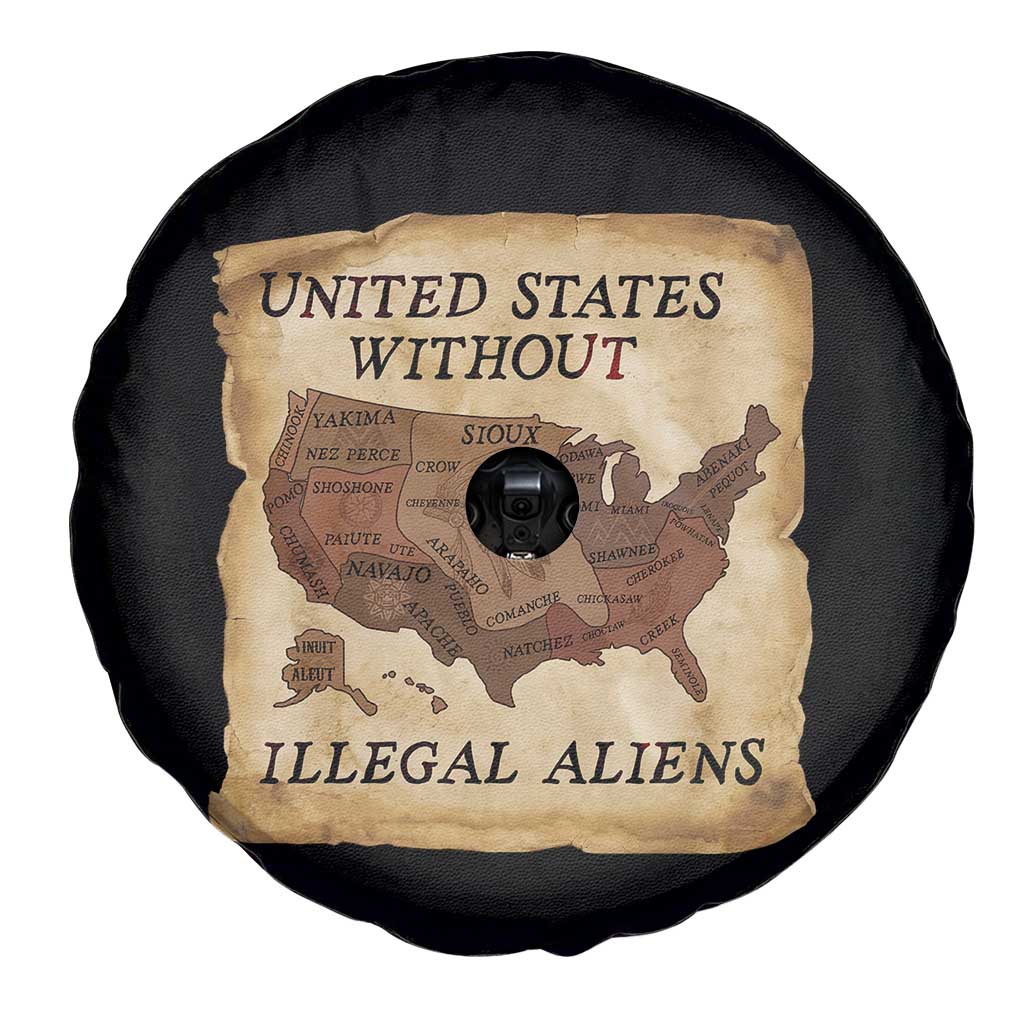 United States Without Illegal Aliens Spare Tire Cover Native Land Map