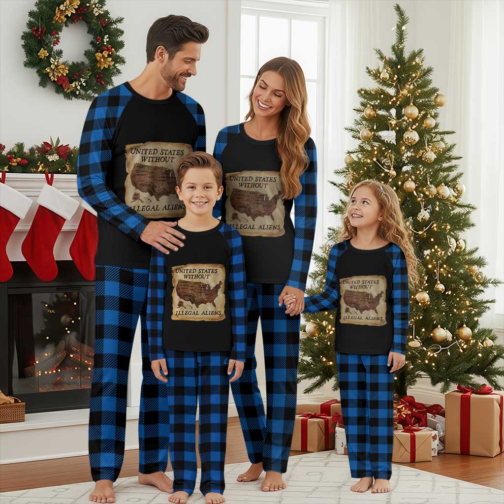 United States Without Illegal Aliens Plaid Pajama Set Native Land Map