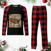 United States Without Illegal Aliens Plaid Pajama Set Native Land Map