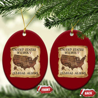 United States Without Illegal Aliens Ceramic Ornament Native Land Map