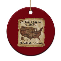 United States Without Illegal Aliens Ceramic Ornament Native Land Map