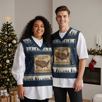 United States Without Illegal Aliens V-Neck Knit Sweater Vest Native Land Map