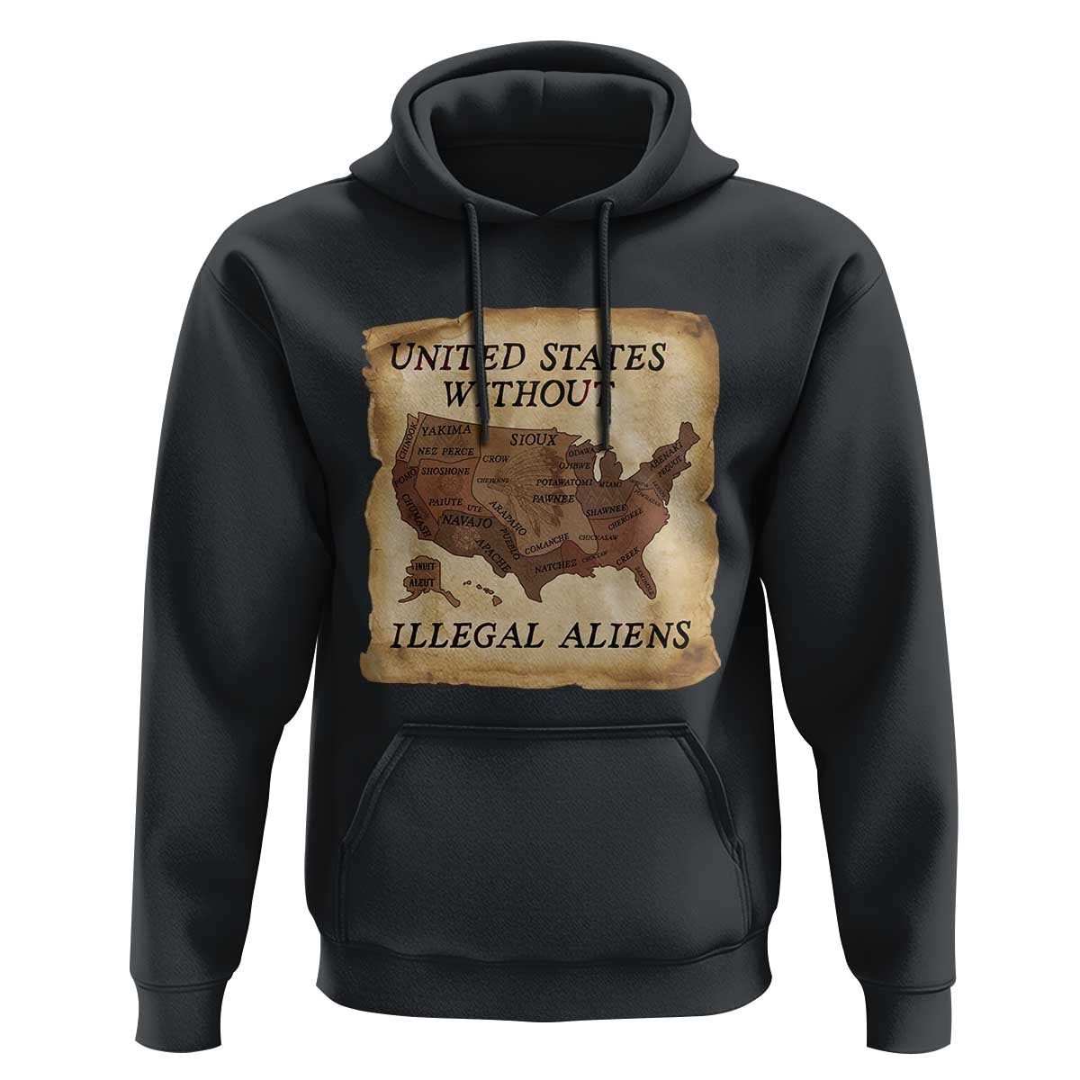 United States Without Illegal Aliens Hoodie Native Land Map