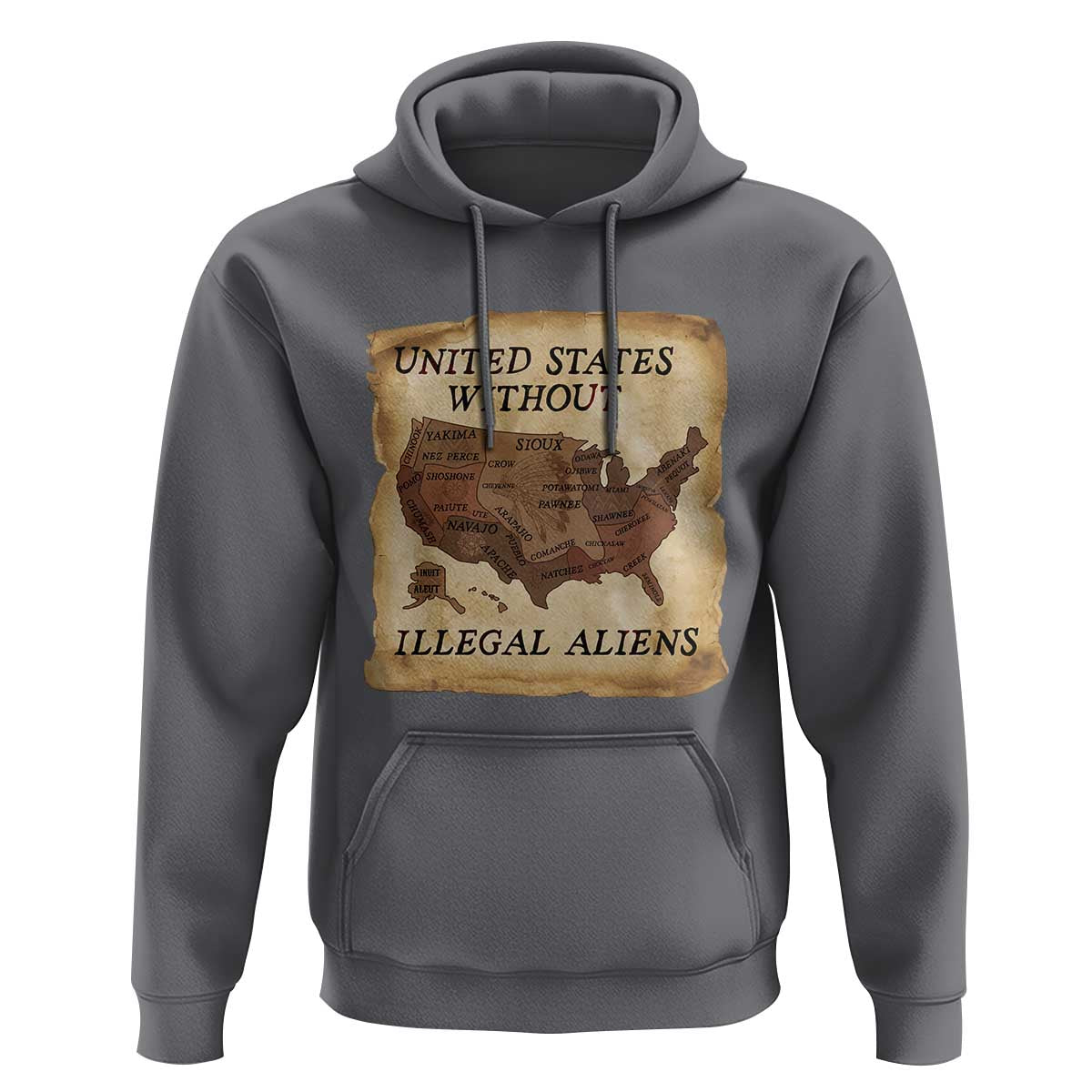 United States Without Illegal Aliens Hoodie Native Land Map