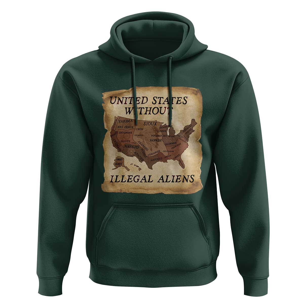 United States Without Illegal Aliens Hoodie Native Land Map