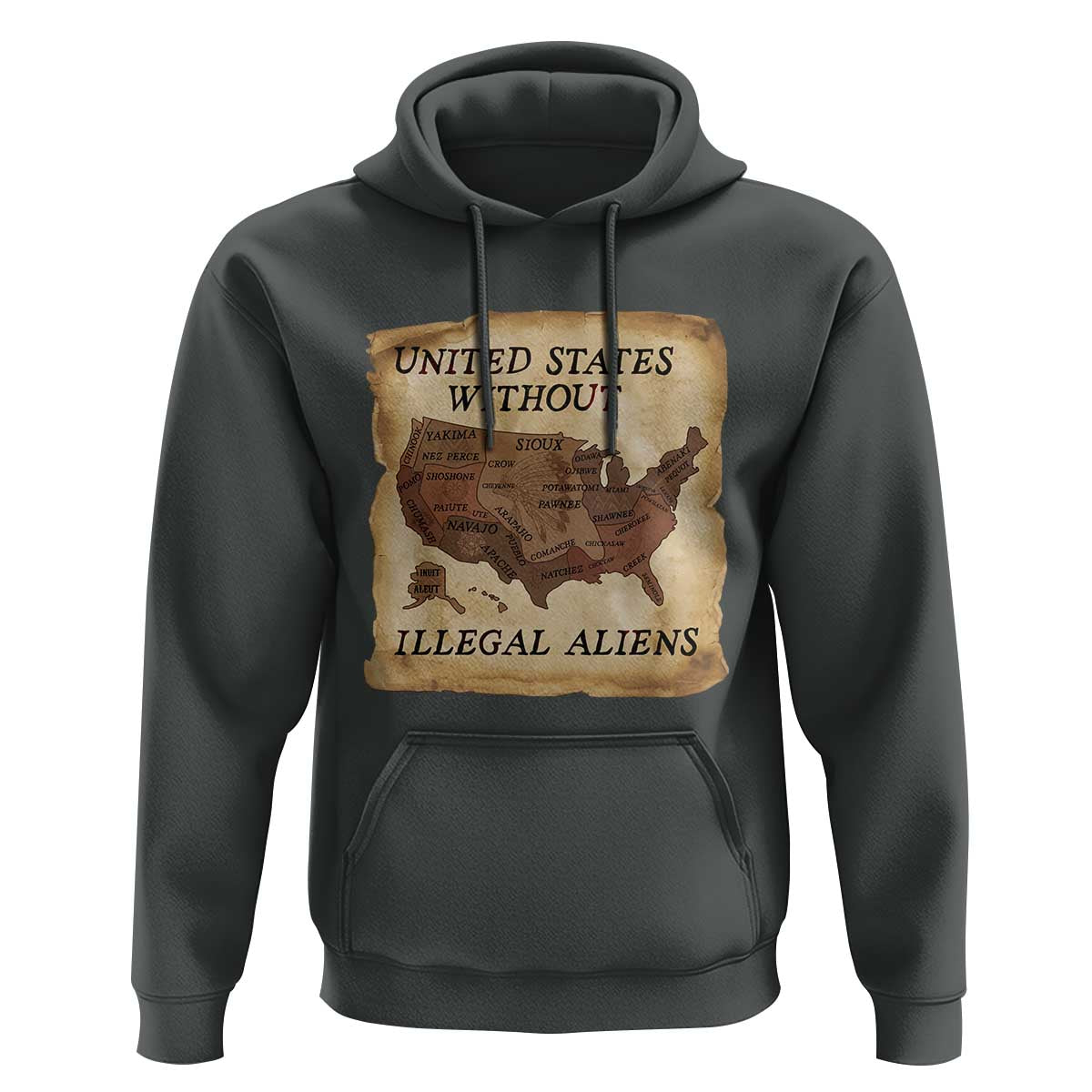 United States Without Illegal Aliens Hoodie Native Land Map