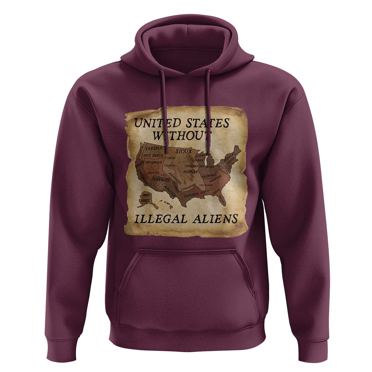 United States Without Illegal Aliens Hoodie Native Land Map