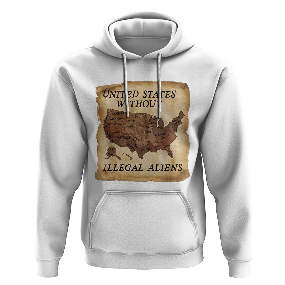 United States Without Illegal Aliens Hoodie Native Land Map