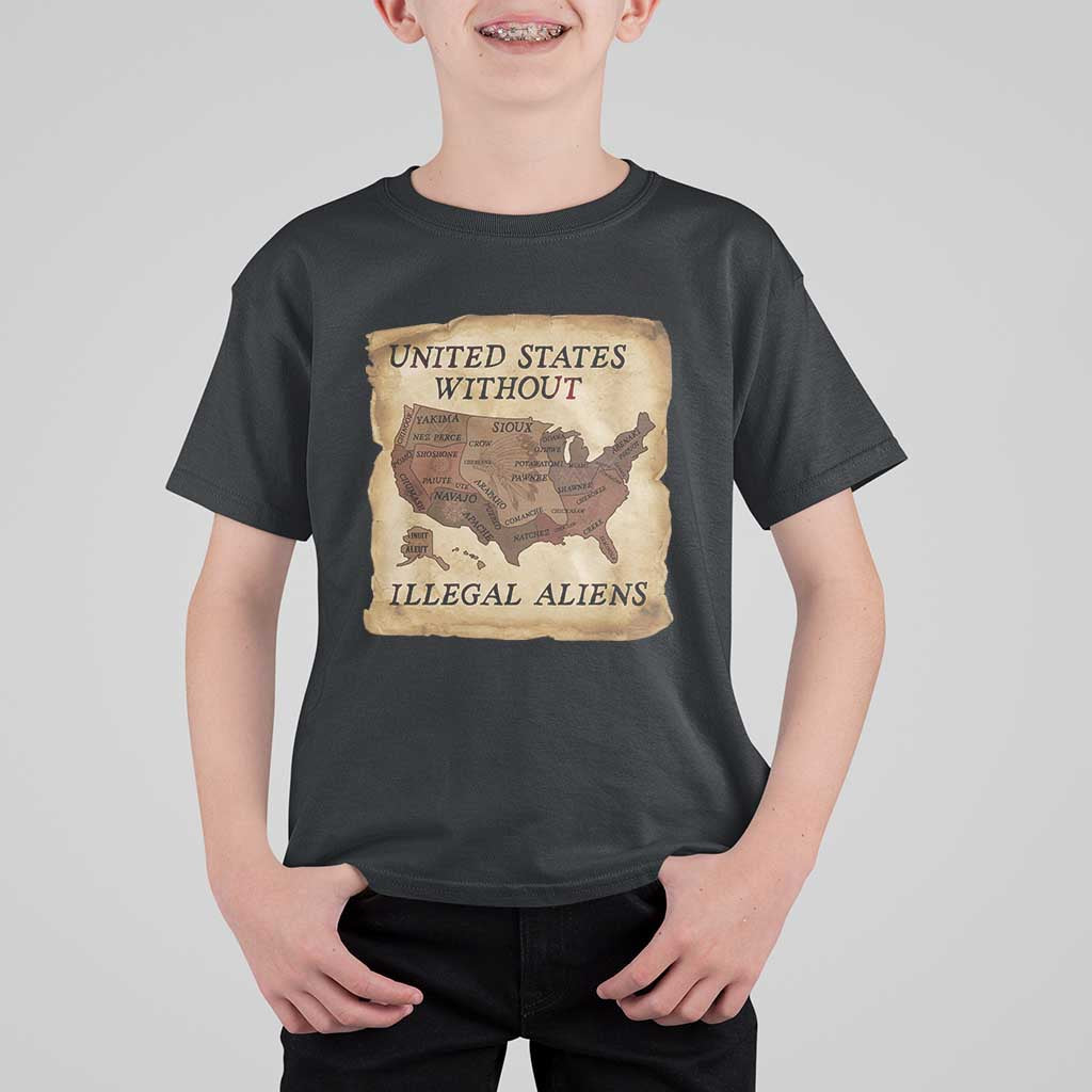 United States Without Illegal Aliens T Shirt For Kid Native Land Map