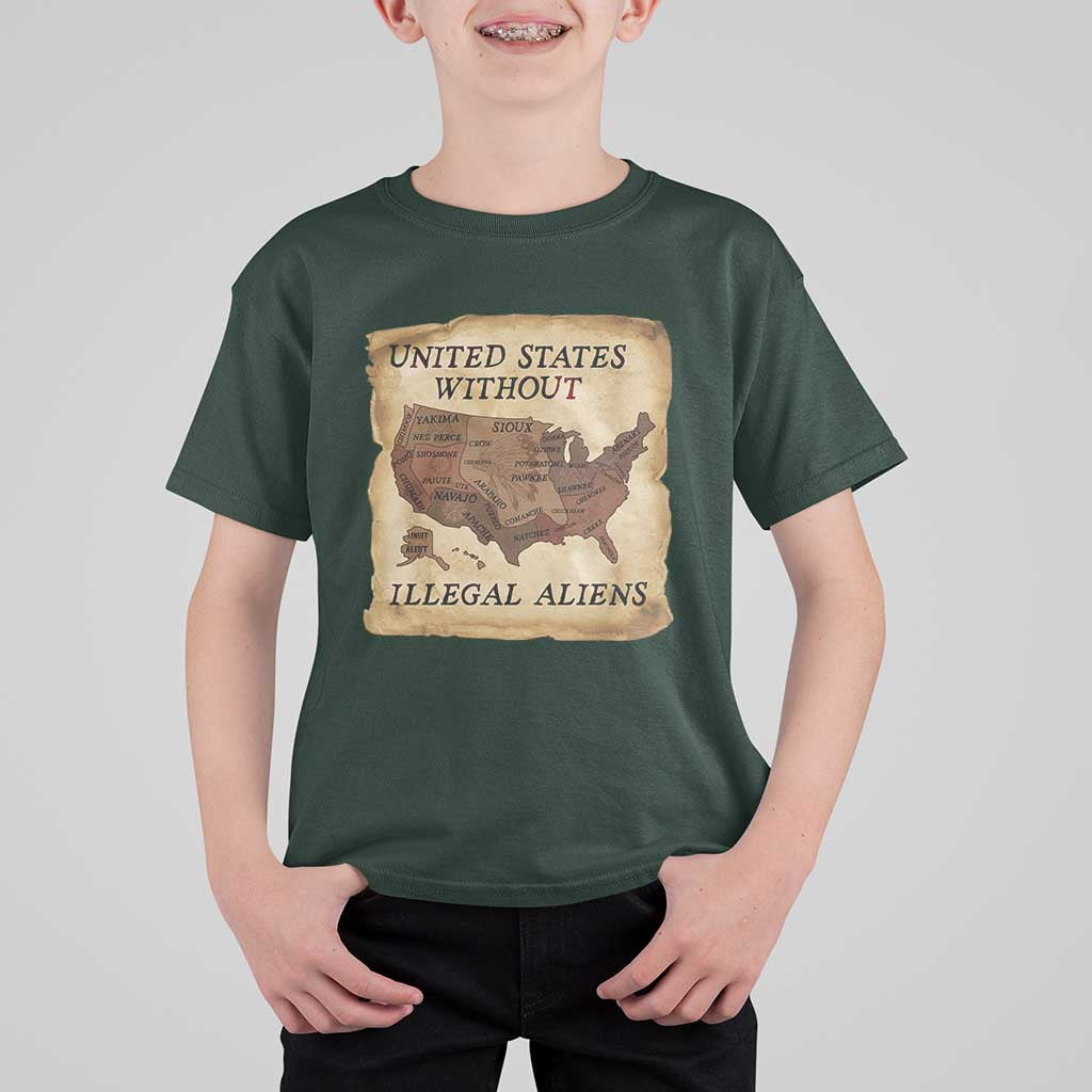 United States Without Illegal Aliens T Shirt For Kid Native Land Map