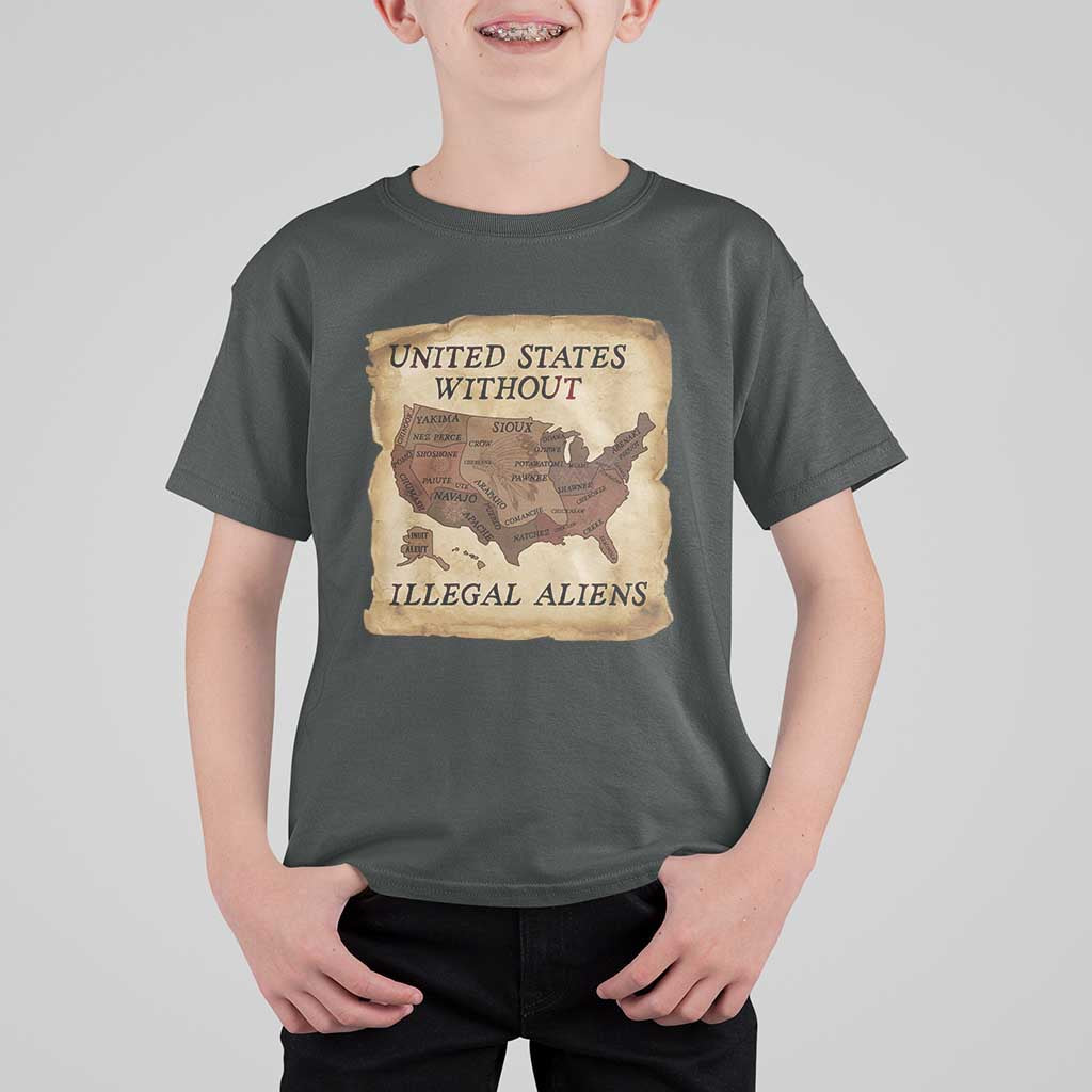 United States Without Illegal Aliens T Shirt For Kid Native Land Map