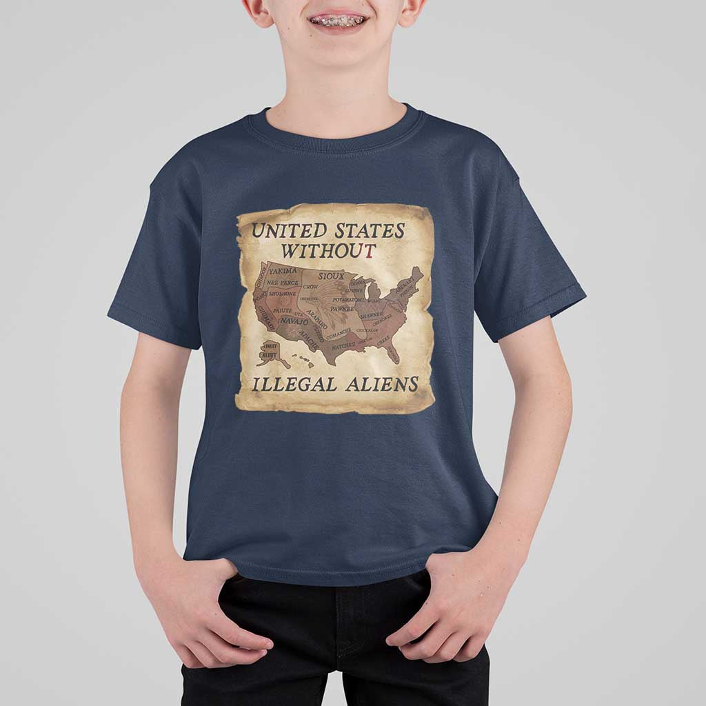 United States Without Illegal Aliens T Shirt For Kid Native Land Map