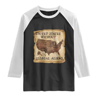 United States Without Illegal Aliens Raglan Shirt Native Land Map