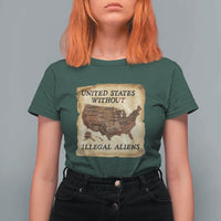 United States Without Illegal Aliens T Shirt For Women Native Land Map