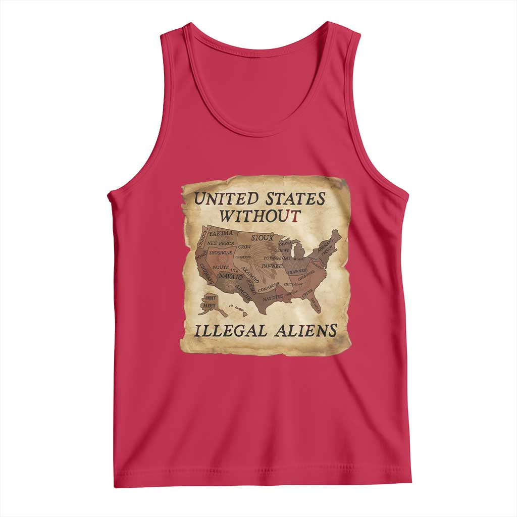United States Without Illegal Aliens Tank Top Native Land Map