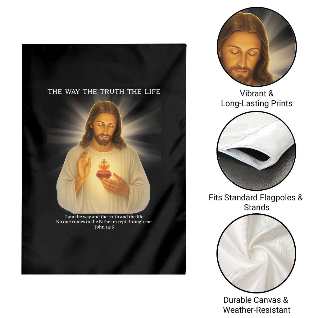 Jesus Christian Christmas Garden Flag Cross Bible Verse Inspirational - Wonder Print Shop