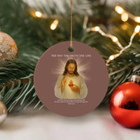 Jesus Christian Xmas Ceramic Ornament Cross Bible Verse Inspirational - Wonder Print Shop