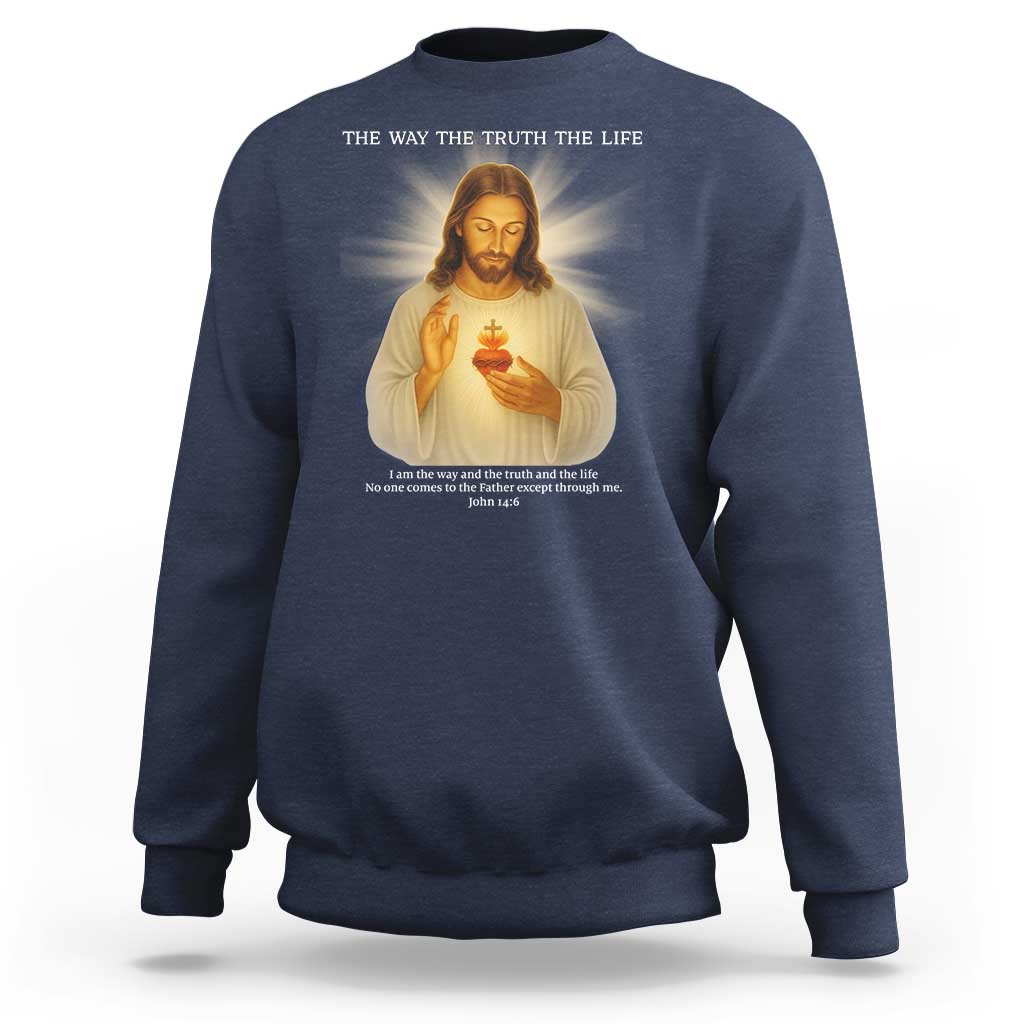 Jesus Christian Christmas Sweatshirt Cross Bible Verse Inspirational - Wonder Print Shop