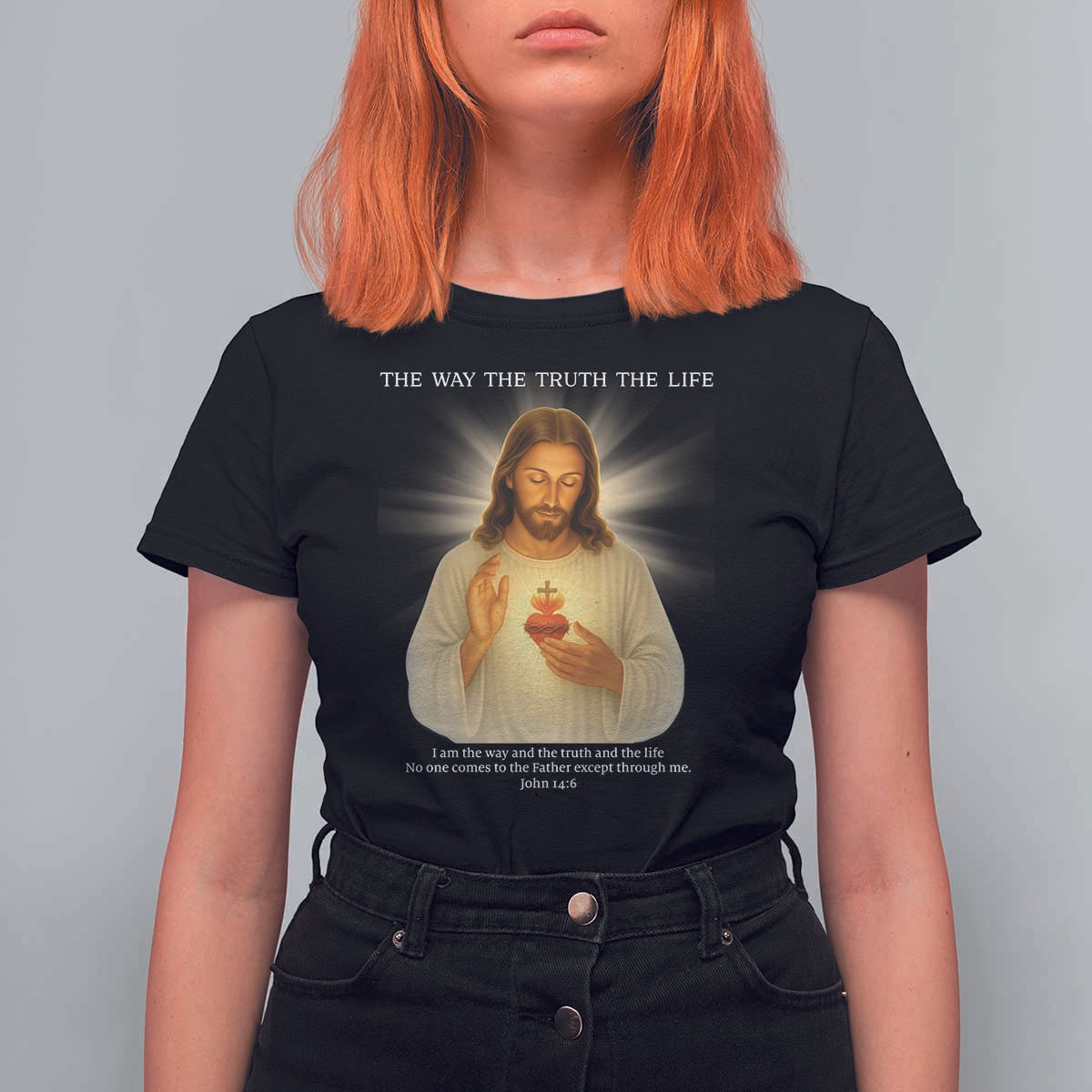 Jesus Christian Christmas T Shirt For Women Cross Bible Verse Inspirational - Wonder Print Shop