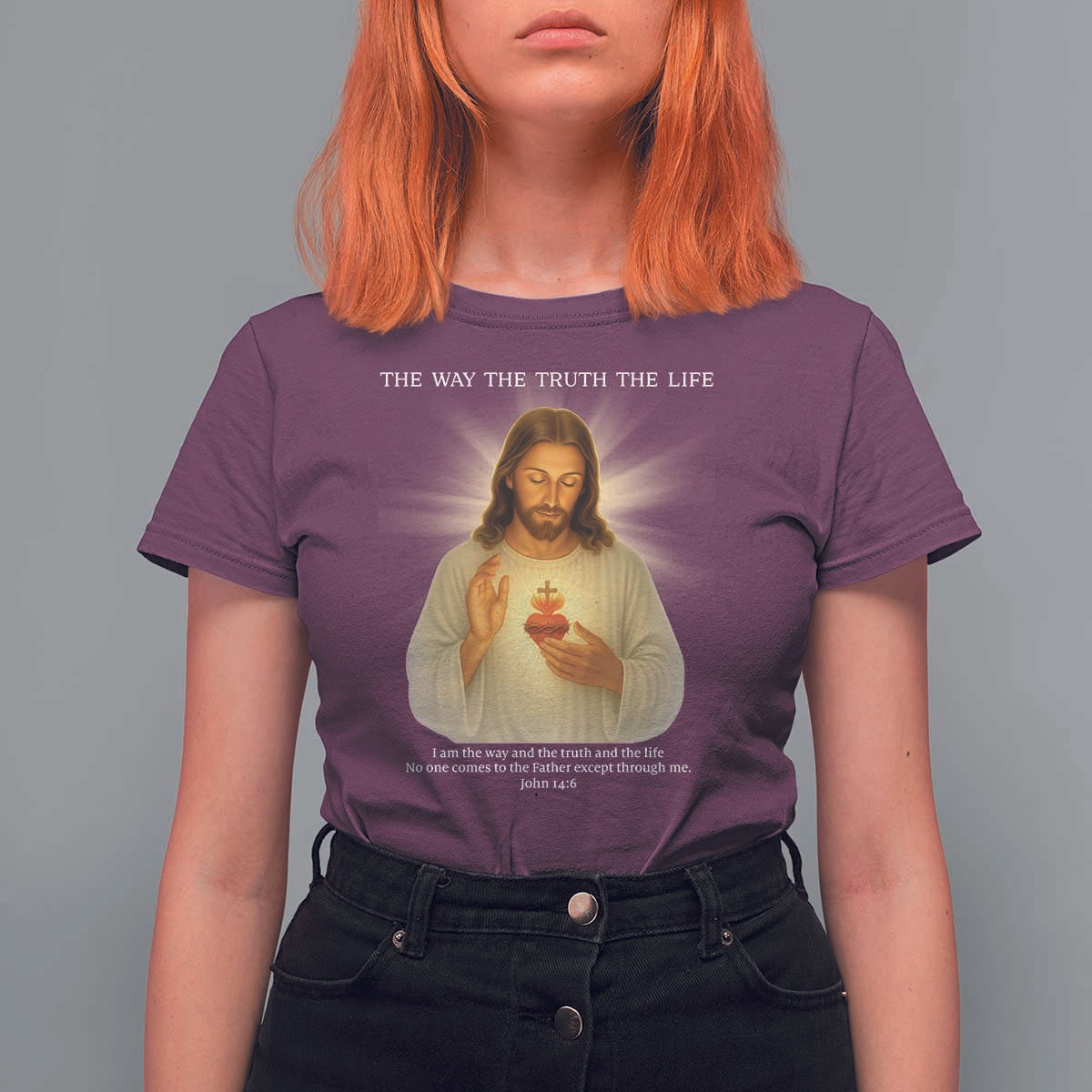Jesus Christian Christmas T Shirt For Women Cross Bible Verse Inspirational - Wonder Print Shop