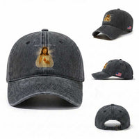 Jesus Christian Christmas Washed Cotton Baseball Cap Cross Bible Verse Inspirational
