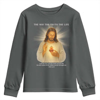 Jesus Christian Christmas Youth Sweatshirt Cross Bible Verse Inspirational - Wonder Print Shop