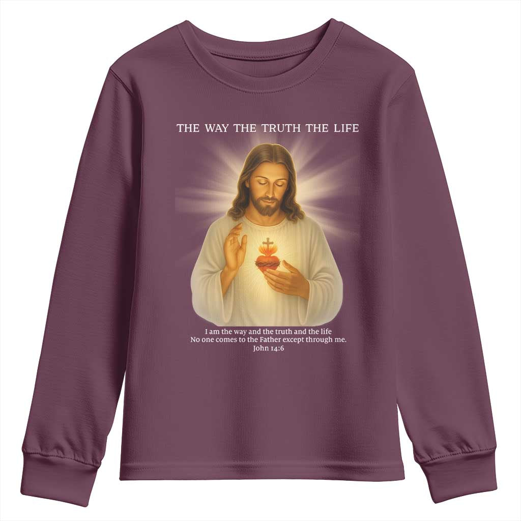 Jesus Christian Christmas Youth Sweatshirt Cross Bible Verse Inspirational - Wonder Print Shop