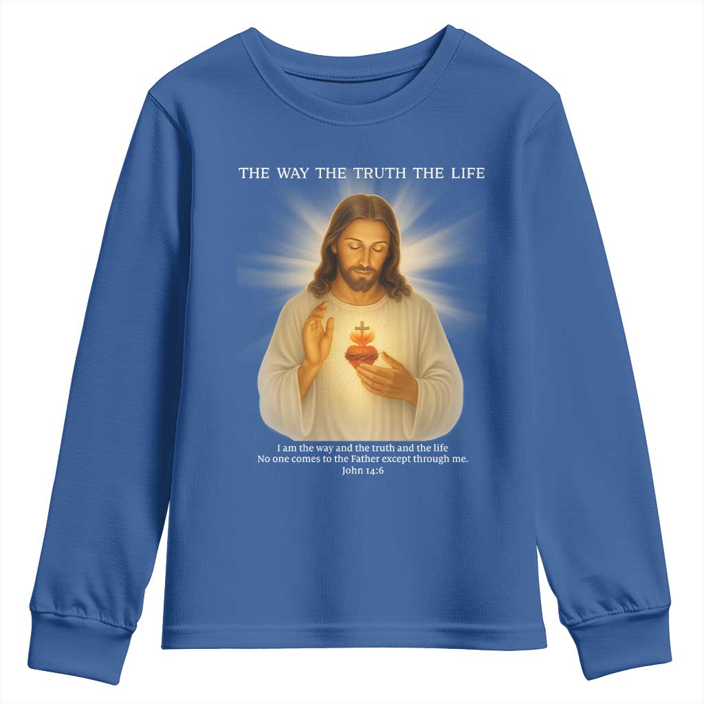Jesus Christian Christmas Youth Sweatshirt Cross Bible Verse Inspirational - Wonder Print Shop