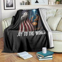 Jesus Christian Throw Blanket American Flag Joy To The World Christmas - Wonder Print Shop