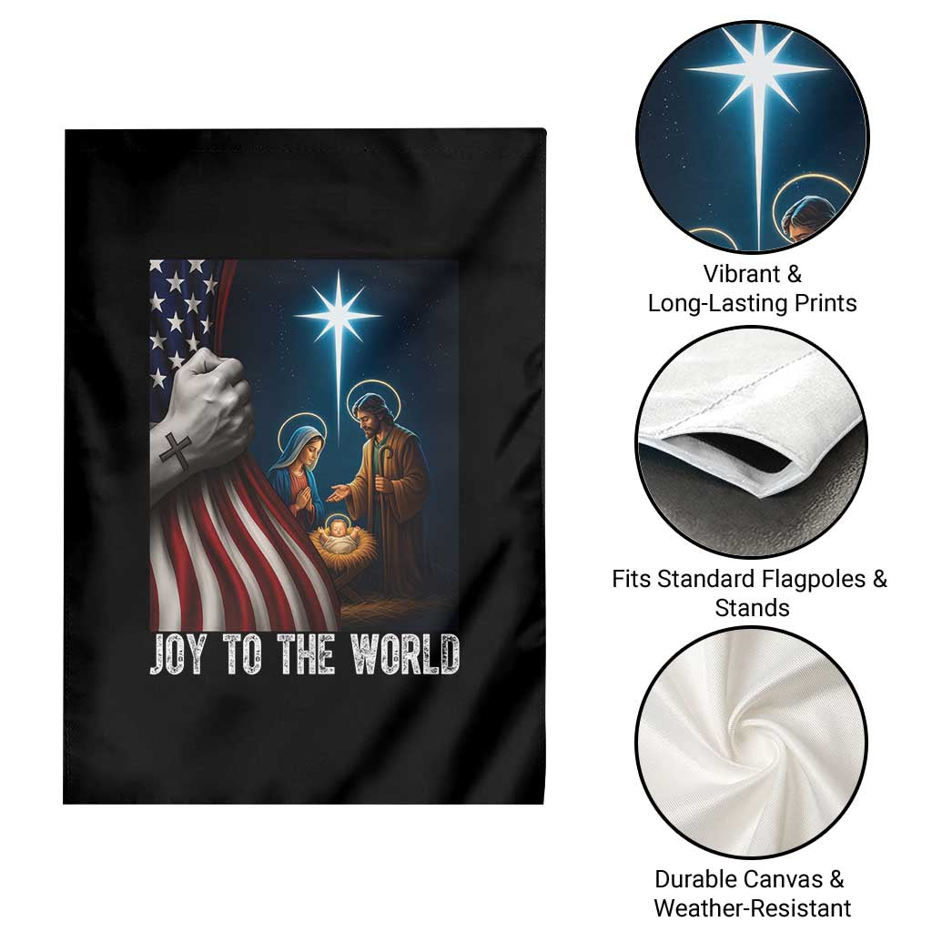 Jesus Christian Garden Flag American Flag Joy To The World Christmas - Wonder Print Shop