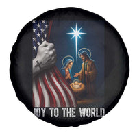 Jesus Christian Spare Tire Cover American Flag Joy To The World Christmas - Wonder Print Shop