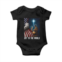 Jesus Christian Baby Onesie American Flag Joy To The World Christmas - Wonder Print Shop