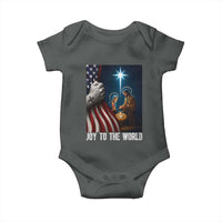 Jesus Christian Baby Onesie American Flag Joy To The World Christmas - Wonder Print Shop