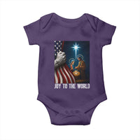 Jesus Christian Baby Onesie American Flag Joy To The World Christmas - Wonder Print Shop