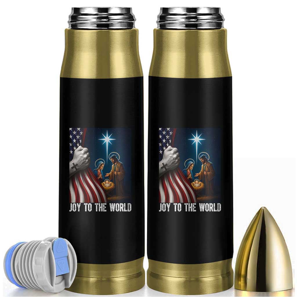 Jesus Christian Bullet Tumbler American Flag Joy To The World Christmas - Wonder Print Shop