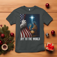 Jesus Christian T Shirt American Flag Joy To The World Christmas - Wonder Print Shop