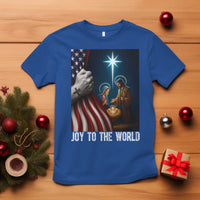Jesus Christian T Shirt American Flag Joy To The World Christmas - Wonder Print Shop