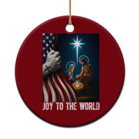Jesus Christian Ceramic Ornament American Flag Joy To The World Xmas - Wonder Print Shop