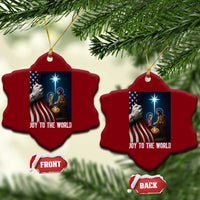 Jesus Christian Ceramic Ornament American Flag Joy To The World Xmas - Wonder Print Shop